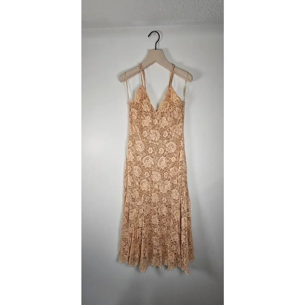 Michael Kors Women's Crushed Floral Lace Slip‎ Dress SIZE 6